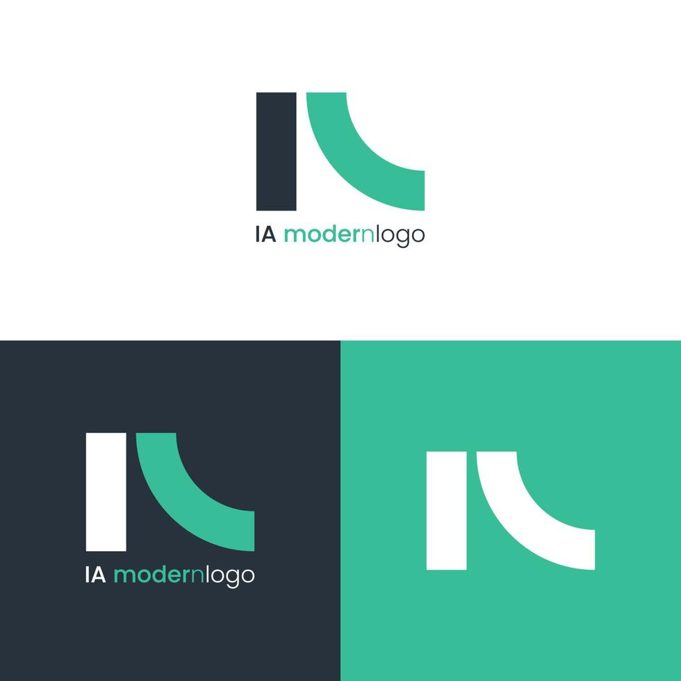 'ia' initieel modern logo-ontwerp vector