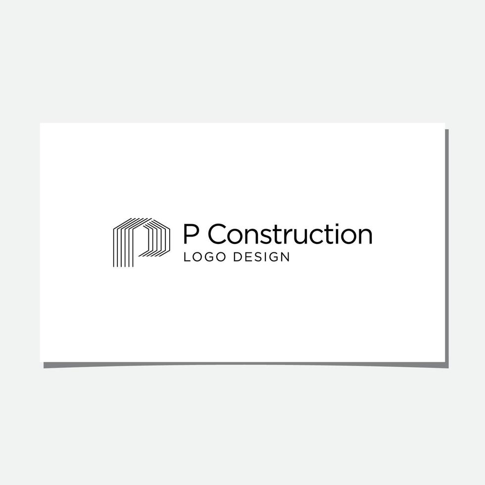 p bouw logo ontwerp vector