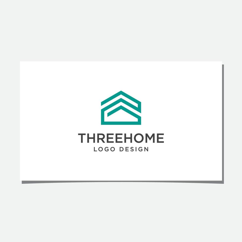 drie huis logo ontwerp vector