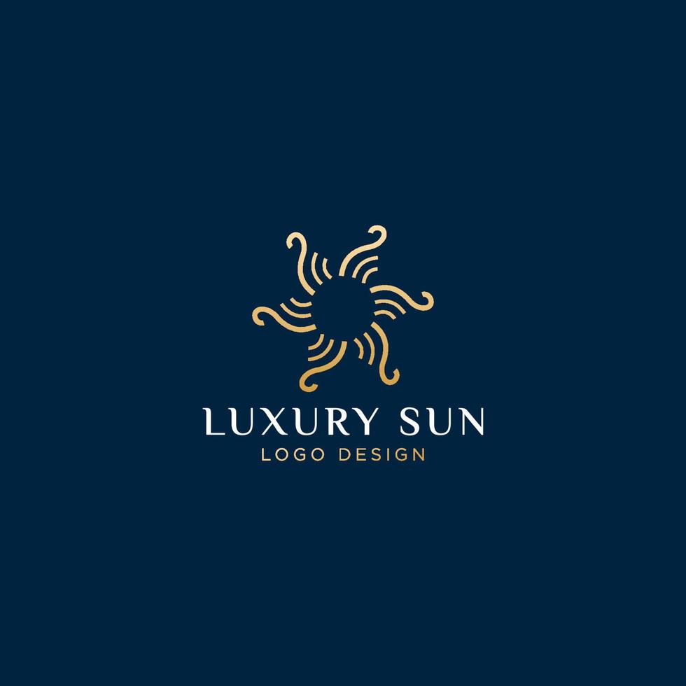 zon beweging luxe logo ontwerp vector