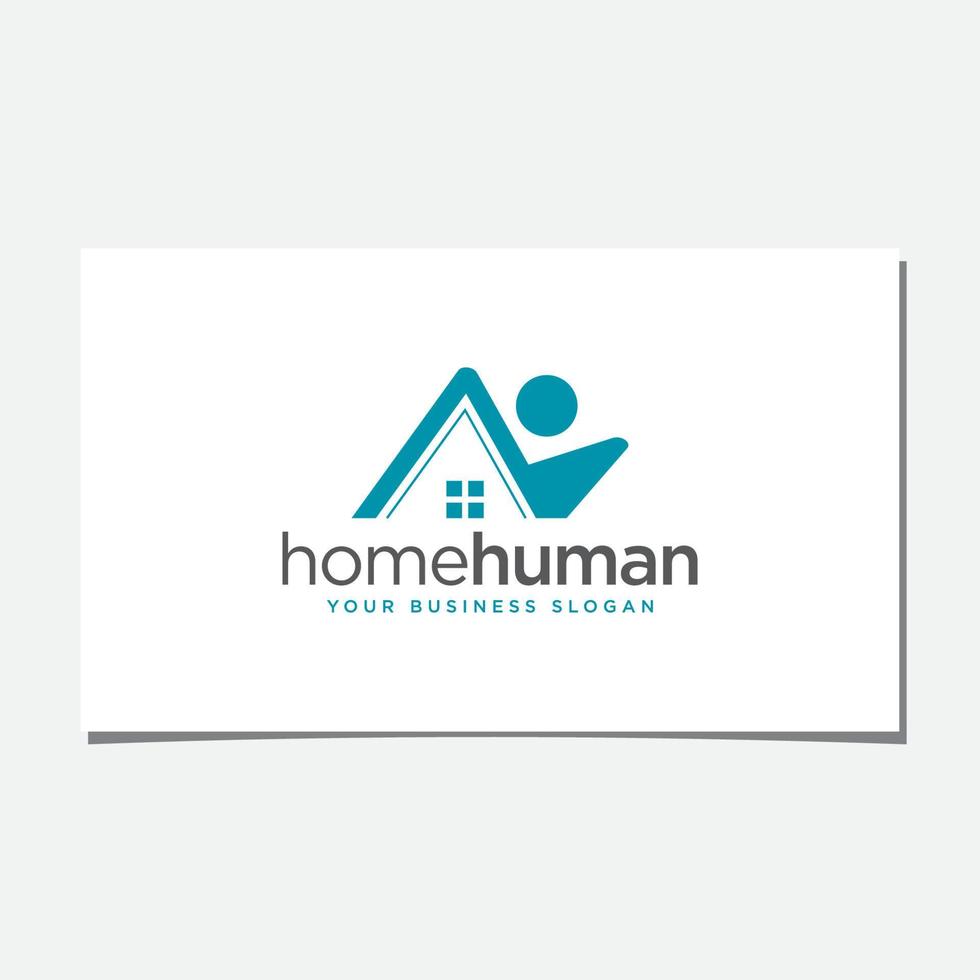 mens en huis logo ontwerp vector