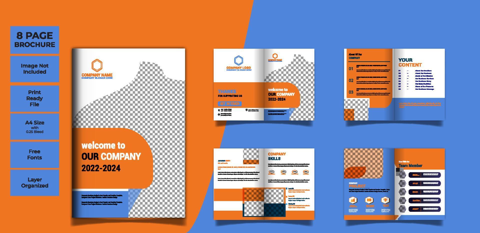 bedrijfsprofiel brochureontwerp met moderne gradiëntvormen creatieve zakelijke brochure premium vector