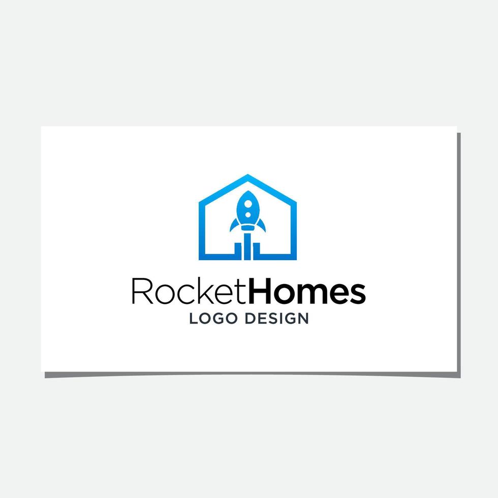 huis raket logo ontwerp vector