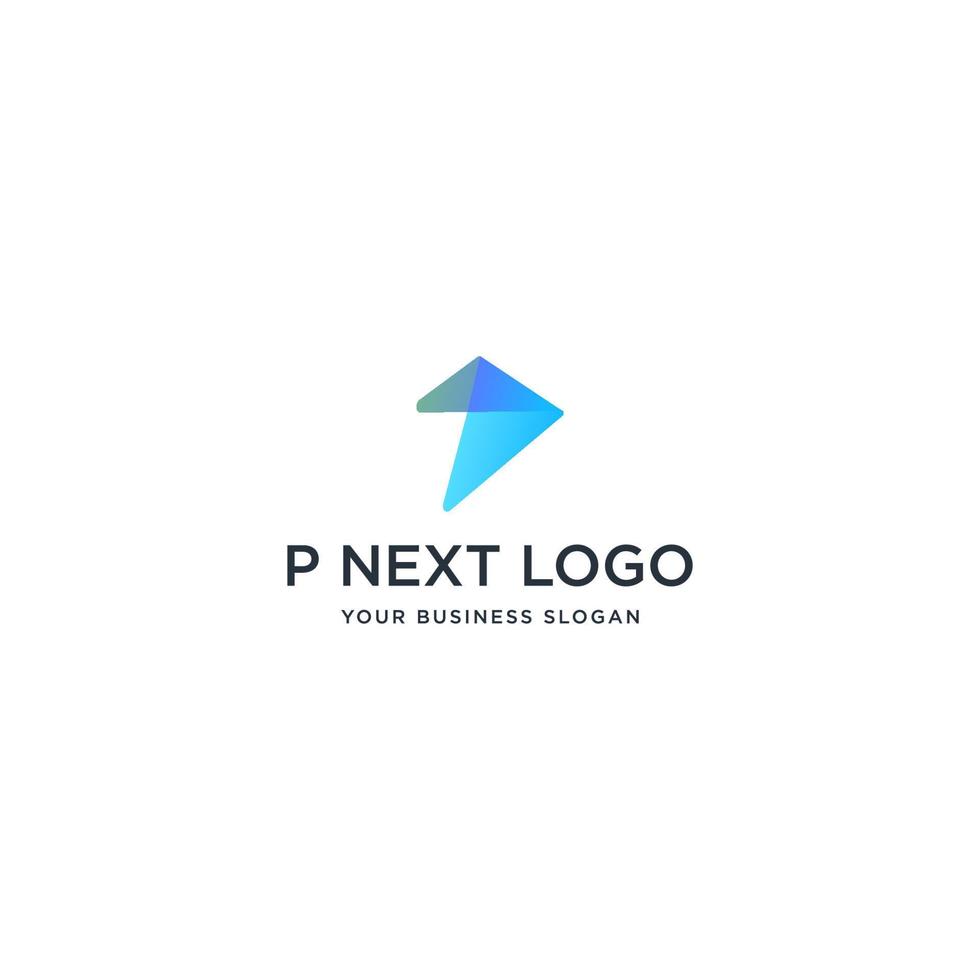 p papieren digitaal logo-ontwerp vector