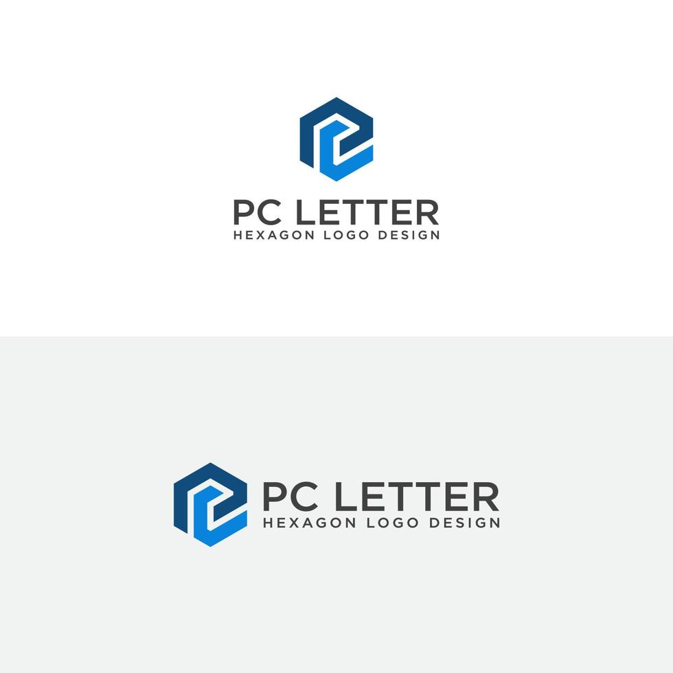 pc of cp hexagon logo-ontwerp vector