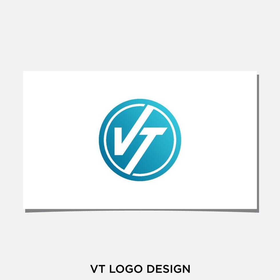 vt in de cirkel logo ontwerp vector