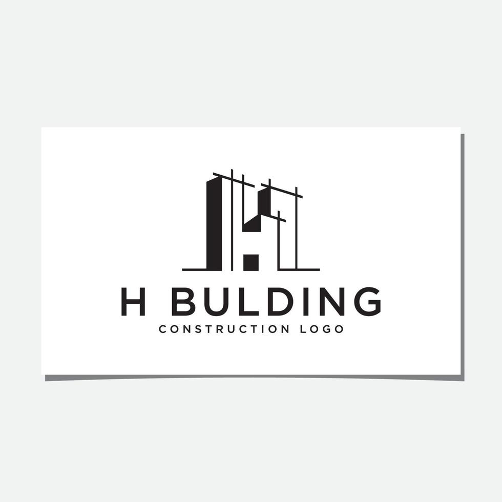 h gebouw constructie logo ontwerp vectorprint vector