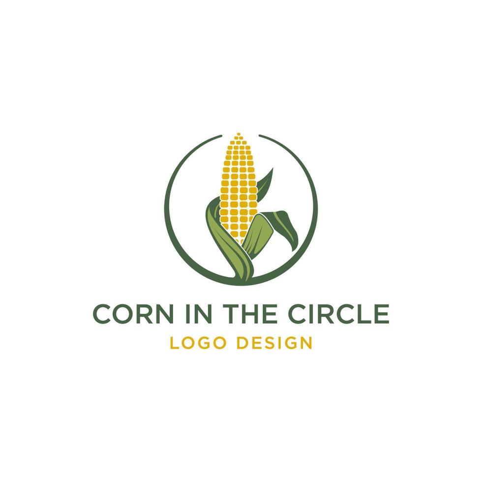cirkel maïs logo ontwerp vector