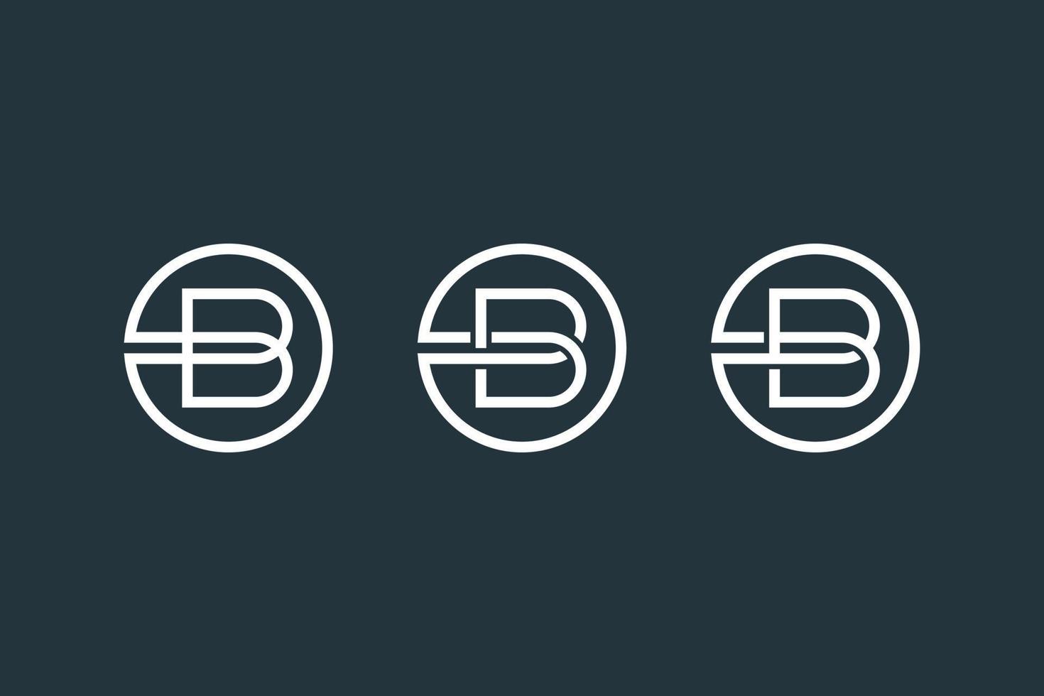 eenvoudige letter b logo pictogram vector ontwerpsjabloon. minimale letter b in cirkellogo.