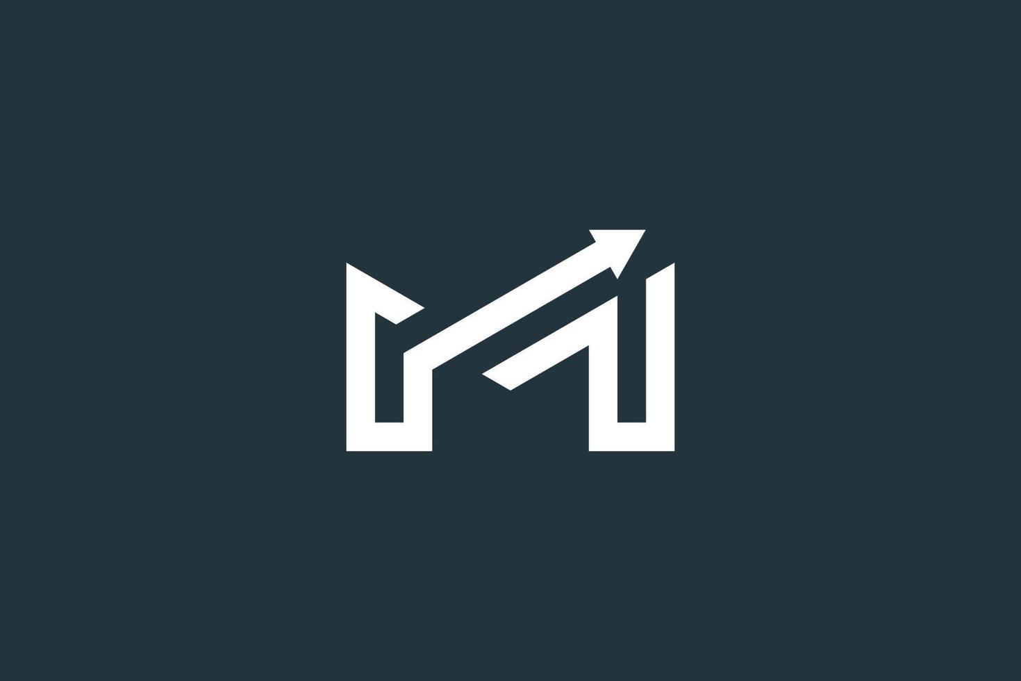 letter m pijl logo vector ontwerpsjabloon