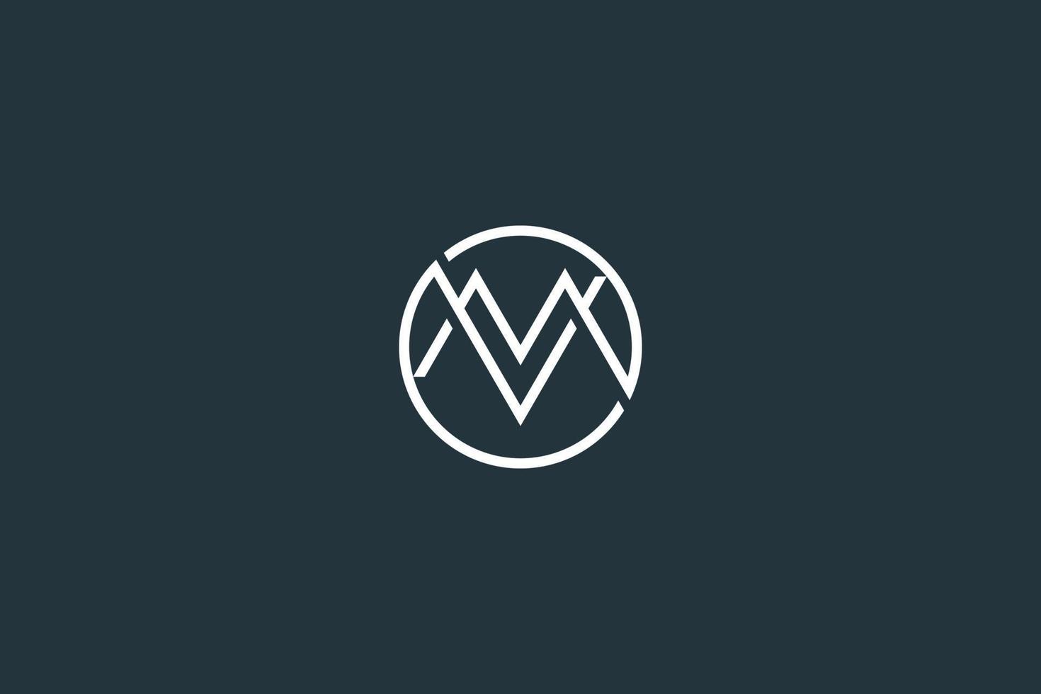 minimale letter vm of mv monogram logo vector ontwerpsjabloon