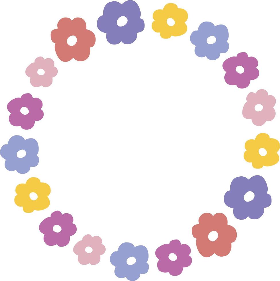 schattig frame voor inscripties van eenvoudige scandi zomerbloemen vector