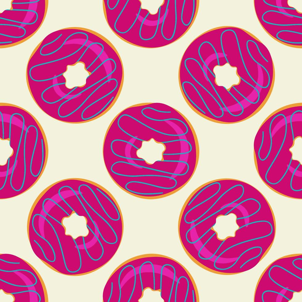 naadloos patroon met zoete donuts. vector