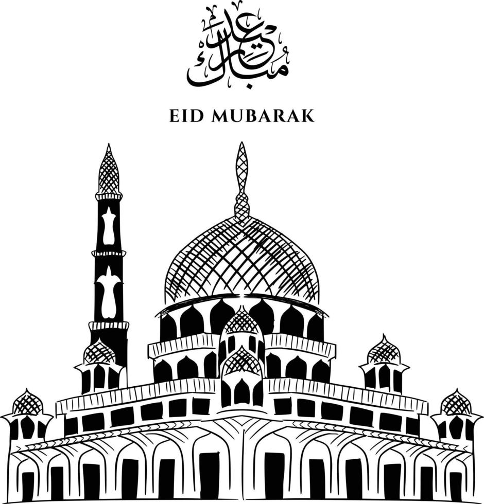 eid mubarak-kalligrafie vector