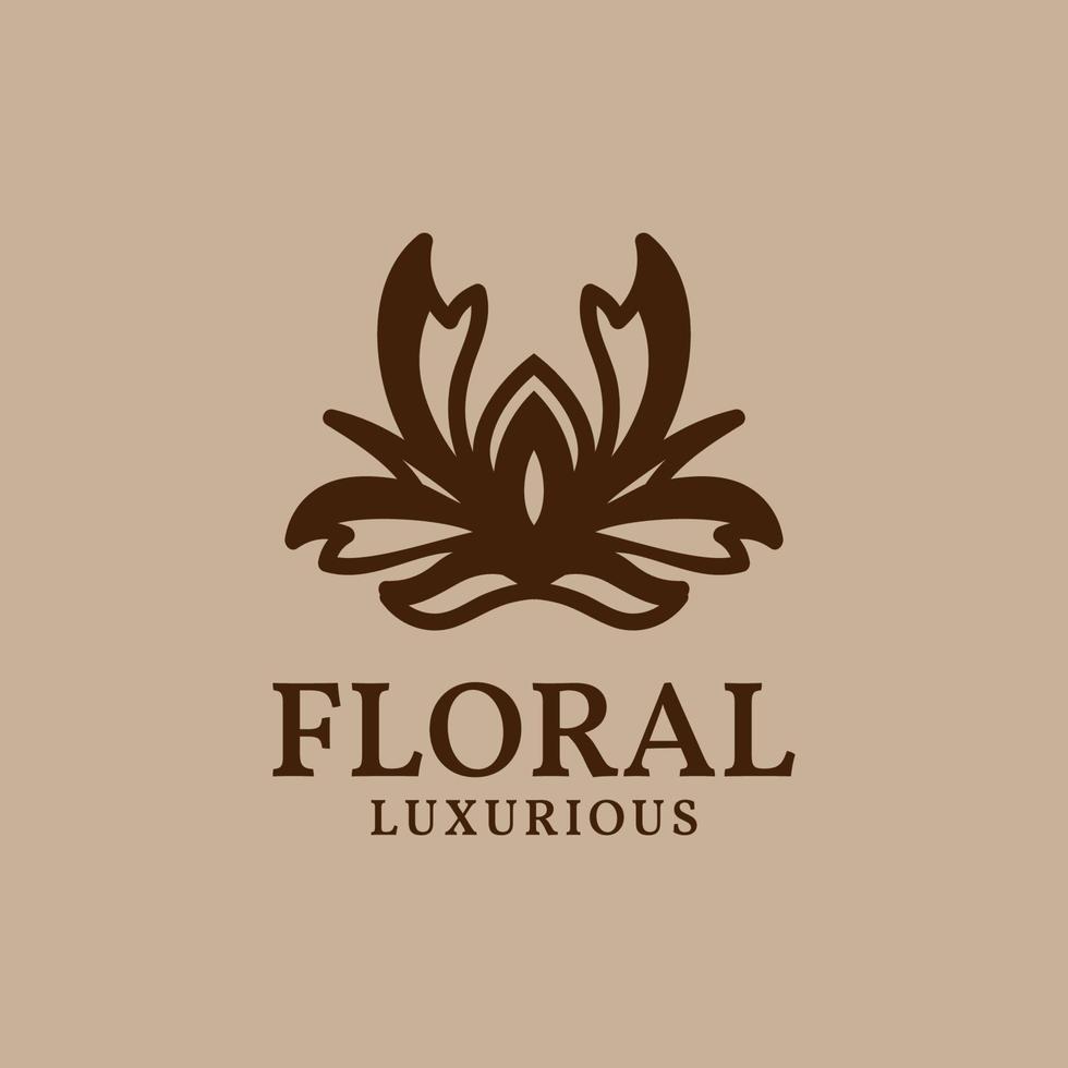 abstract bloemen vector logo-ontwerp geschikt voor luxe en vintage merk