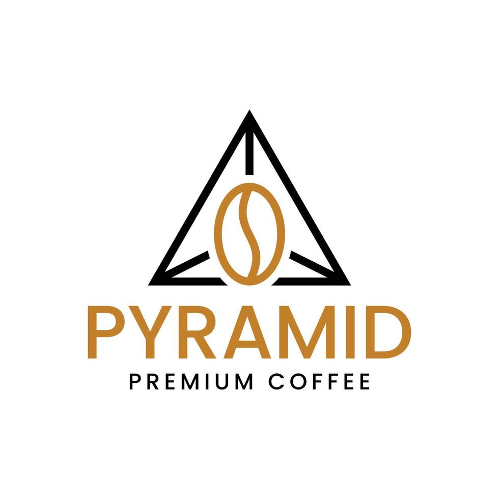 piramide of driehoek koffie logo ontwerp vector