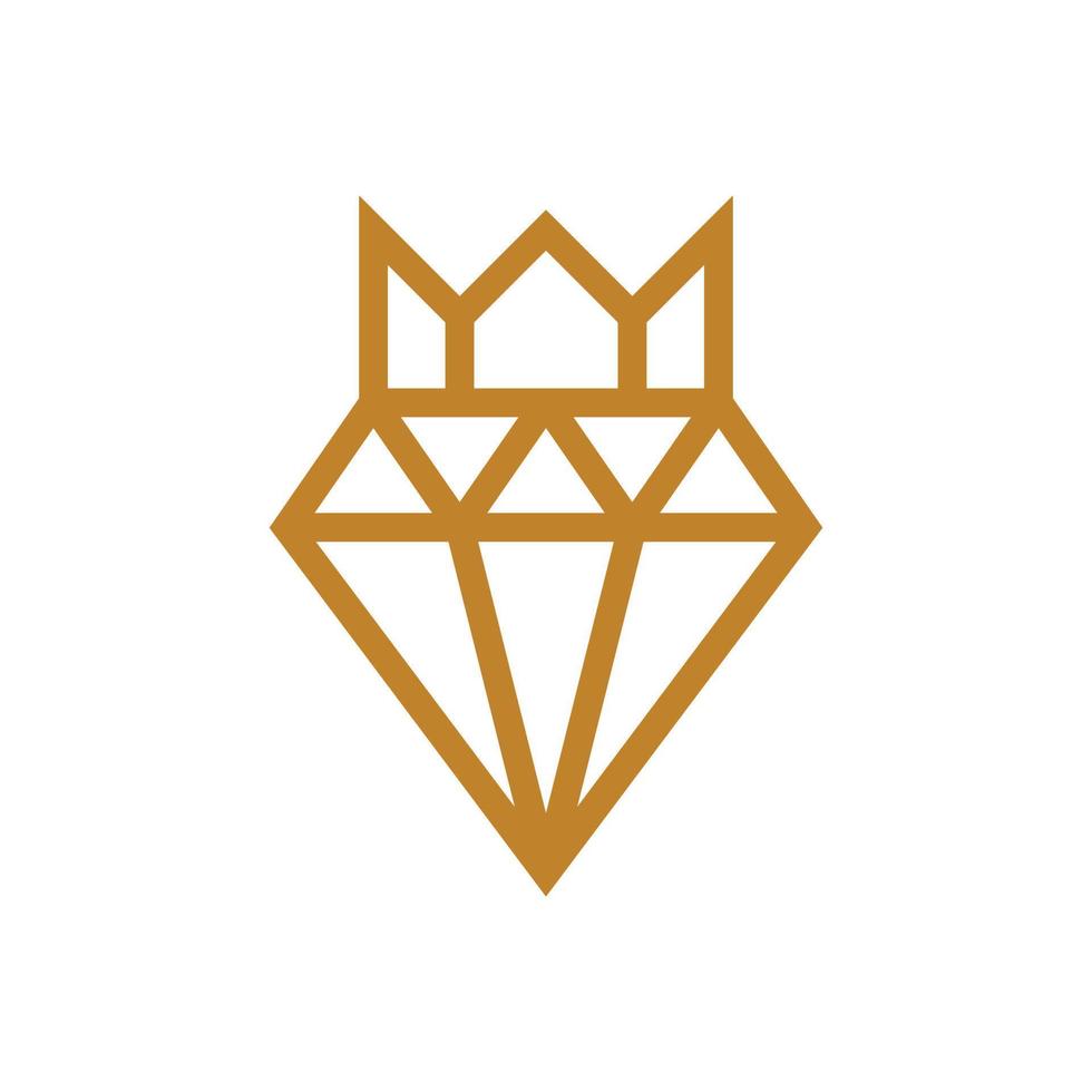 diamant met kroonlogo-ontwerp vector