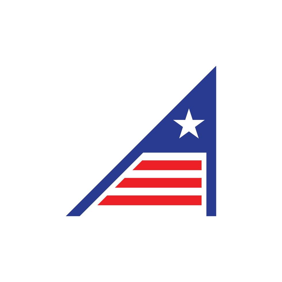 letter a amerika logo ontwerp vector