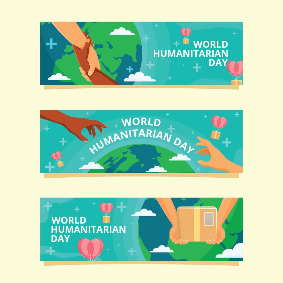 banner voor wereld humanitaire dag vector