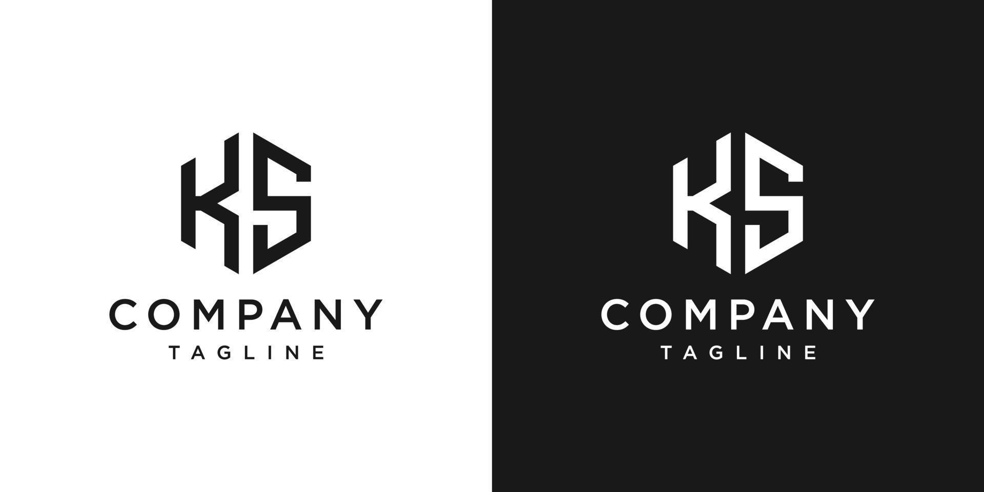 creatieve letter ks monogram logo ontwerp pictogrammalplaatje witte en zwarte achtergrond vector