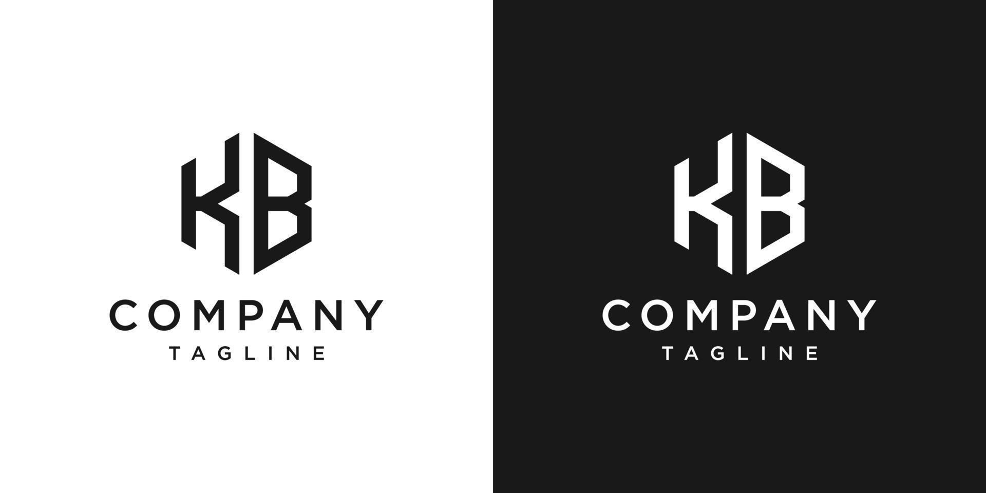 creatieve brief kb monogram logo ontwerp pictogrammalplaatje witte en zwarte achtergrond vector