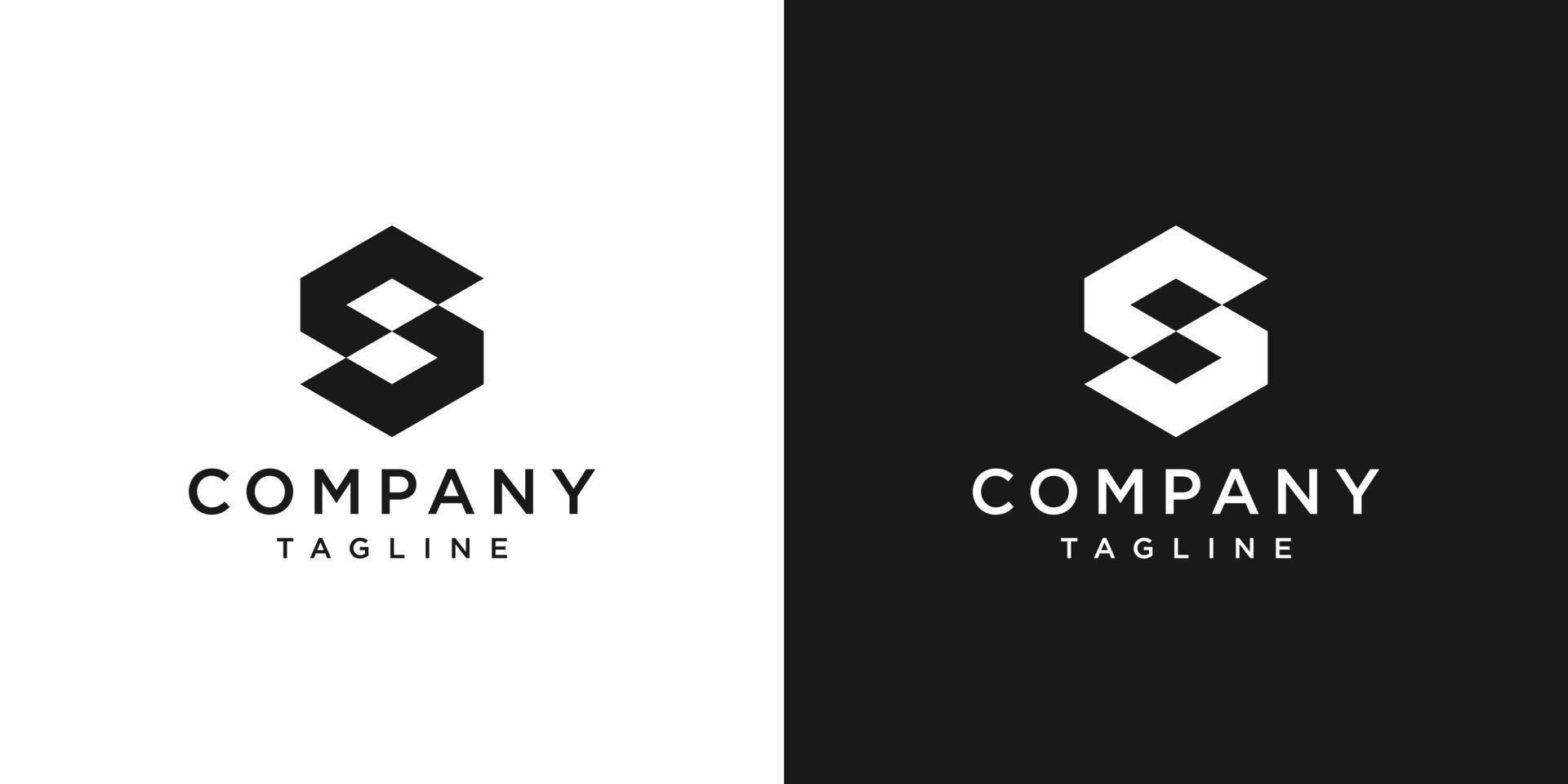 creatieve letter s monogram logo ontwerp pictogrammalplaatje witte en zwarte achtergrond vector