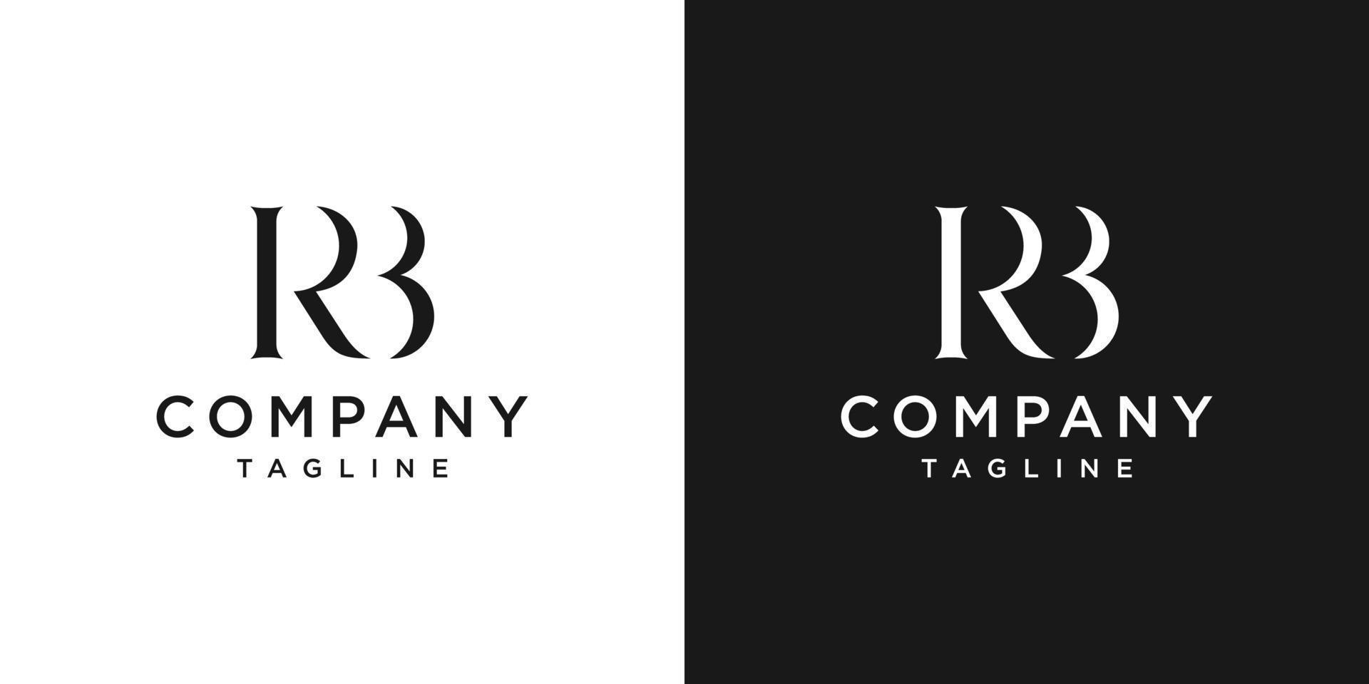 creatieve brief rb monogram logo ontwerp pictogrammalplaatje witte en zwarte achtergrond vector