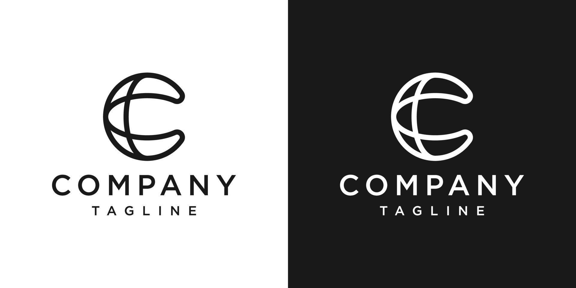 creatieve letter c tech monogram logo ontwerp pictogrammalplaatje witte en zwarte achtergrond vector