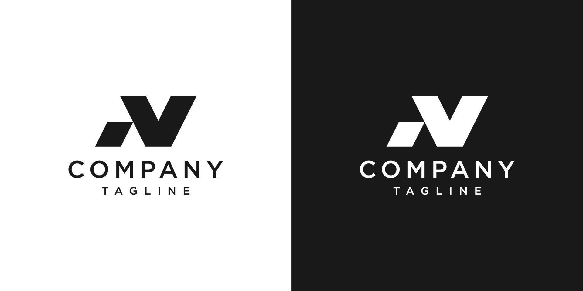creatieve brief nv monogram logo ontwerp pictogrammalplaatje witte en zwarte achtergrond vector