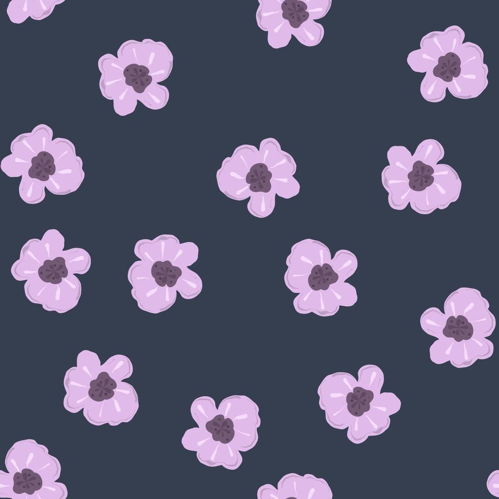 vector naadloze bloemmotief. paarse bloemen op een patroon voor textiel, stof, behang.