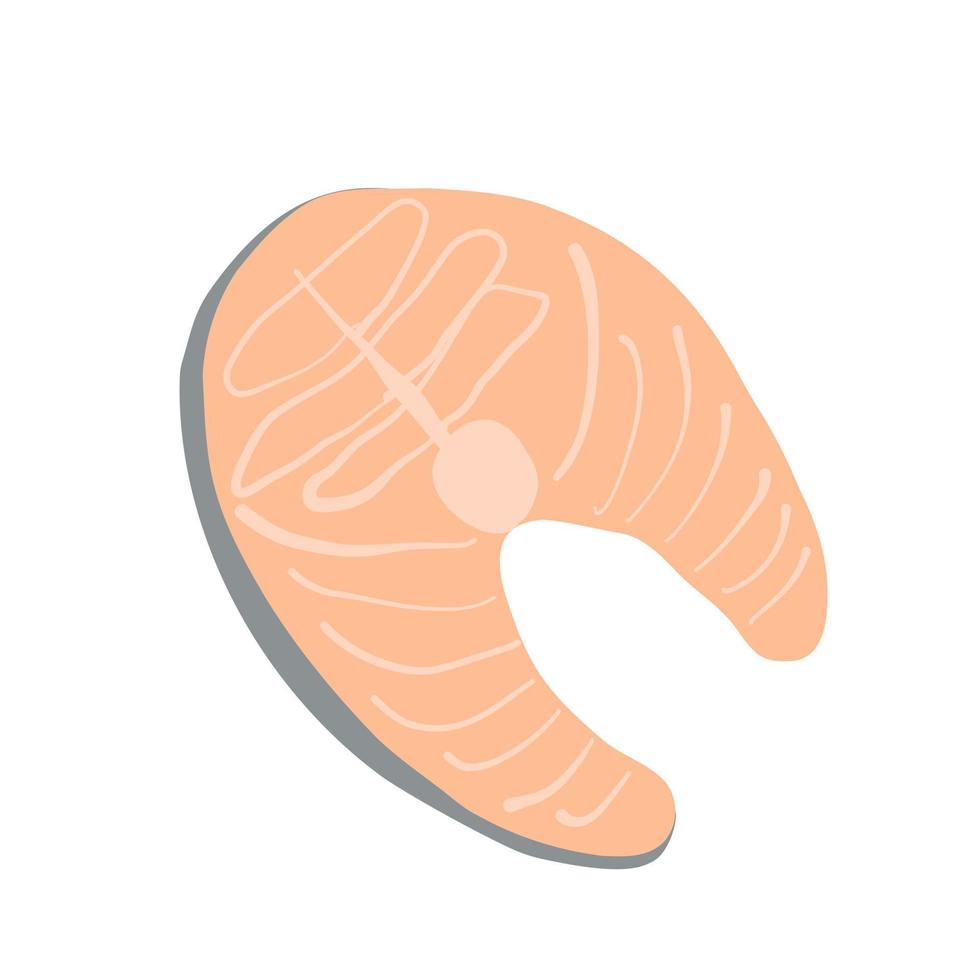 zalm steak van rode vis. vers stukje vis. vector