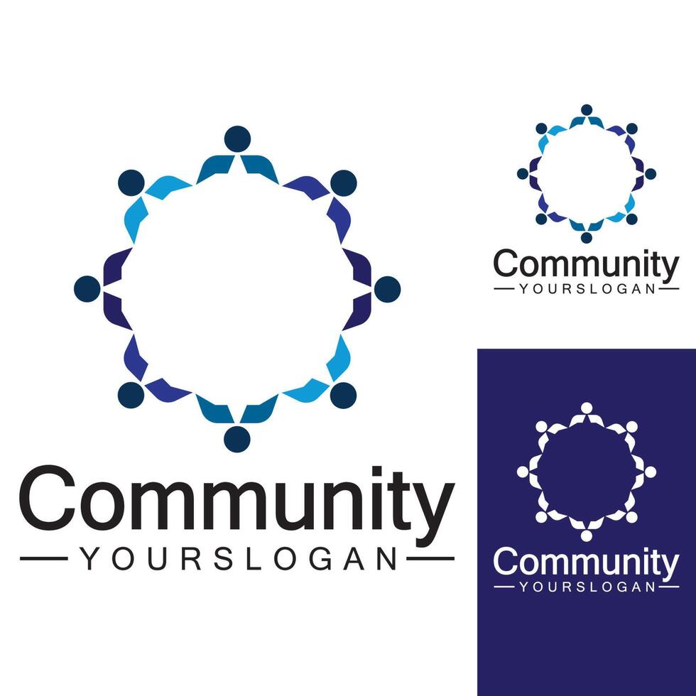 ontwerpsjabloon voor community-logo voor teams of groepen. netwerk en sociaal pictogramontwerp vector