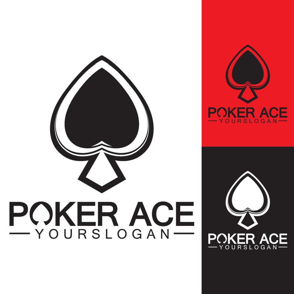 poker ace spade logo-ontwerp voor casinozaken, gokken, kaartspel, speculeren, enz-vector vector