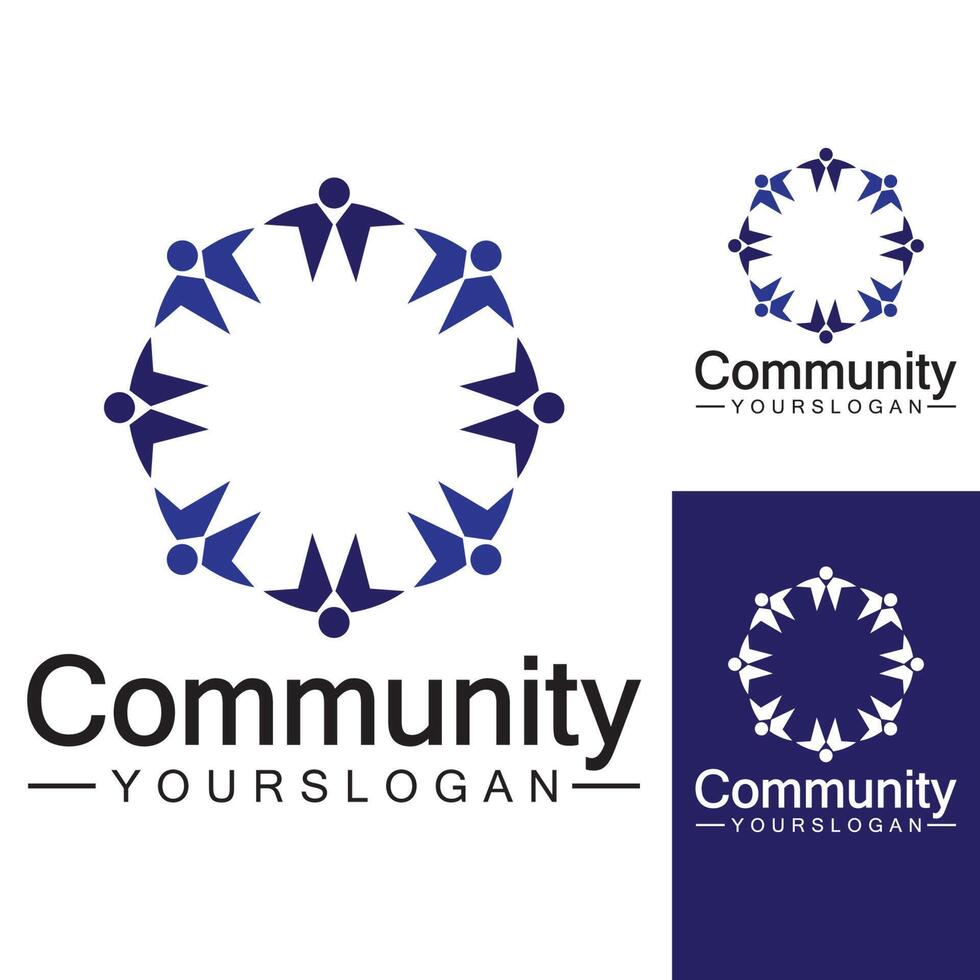 ontwerpsjabloon voor community-logo voor teams of groepen. netwerk en sociaal pictogramontwerp vector