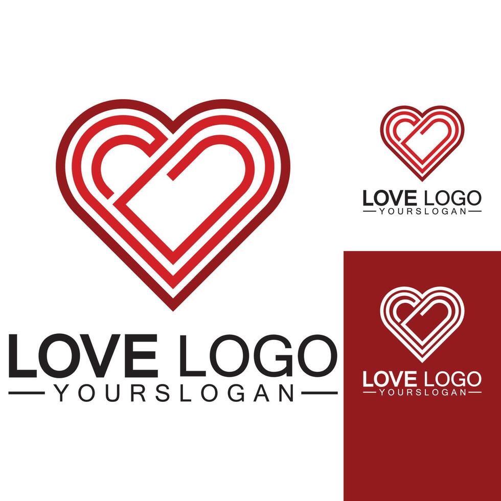 liefde logo ontwerp vector, geometrische haard logo vector, lineaire liefde vector logo concept, hart vorm logo ontwerp-vector