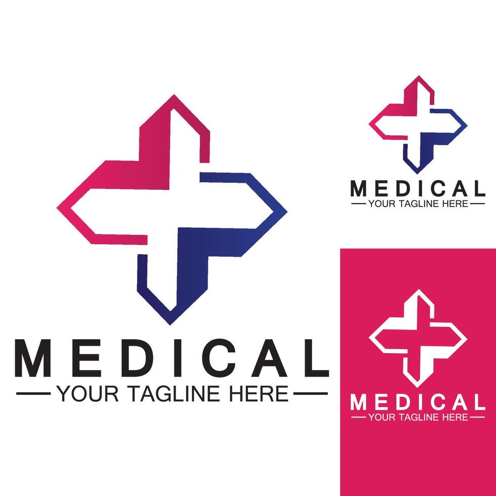 medische kruis en gezondheidsapotheek logo vector sjabloon