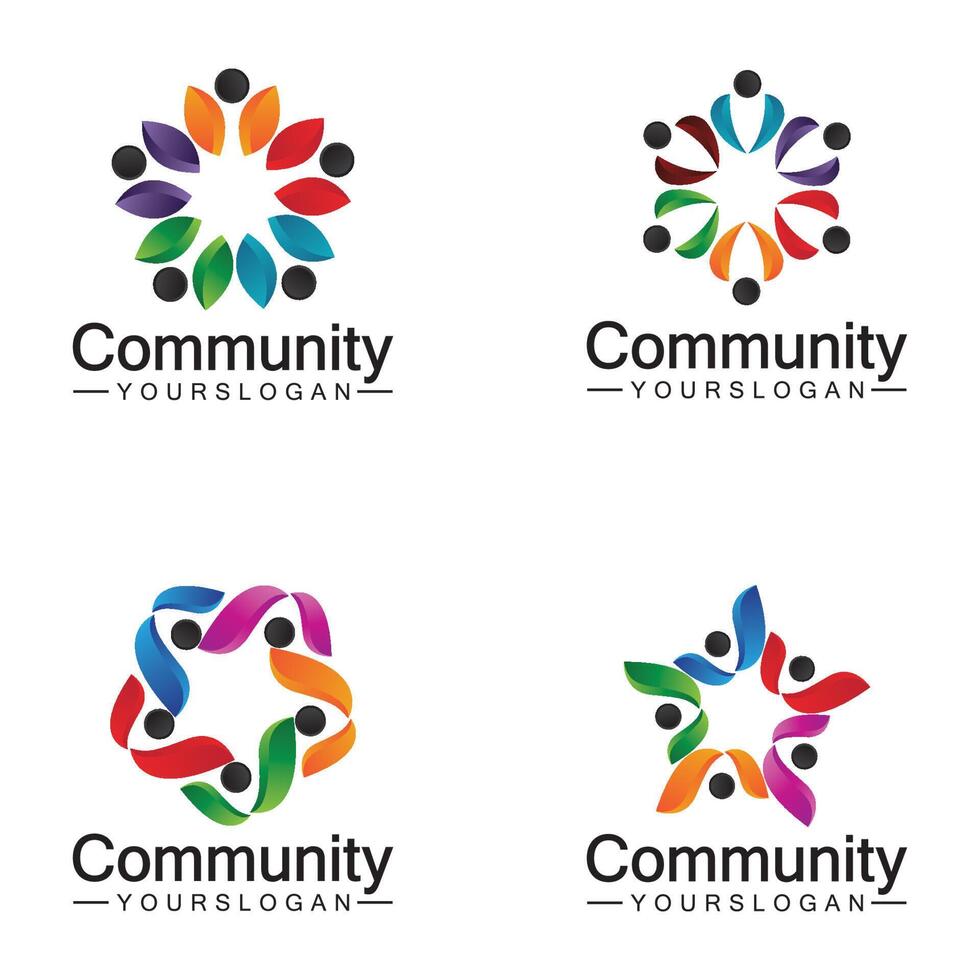 ontwerpsjabloon voor community-logo voor teams of groepen. netwerk en sociaal pictogramontwerp vector