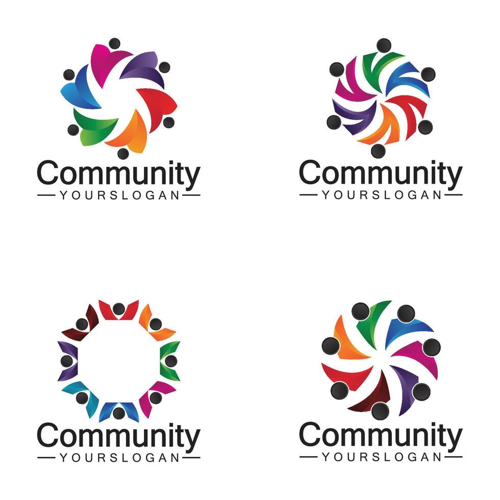 ontwerpsjabloon voor community-logo voor teams of groepen. netwerk en sociaal pictogramontwerp vector