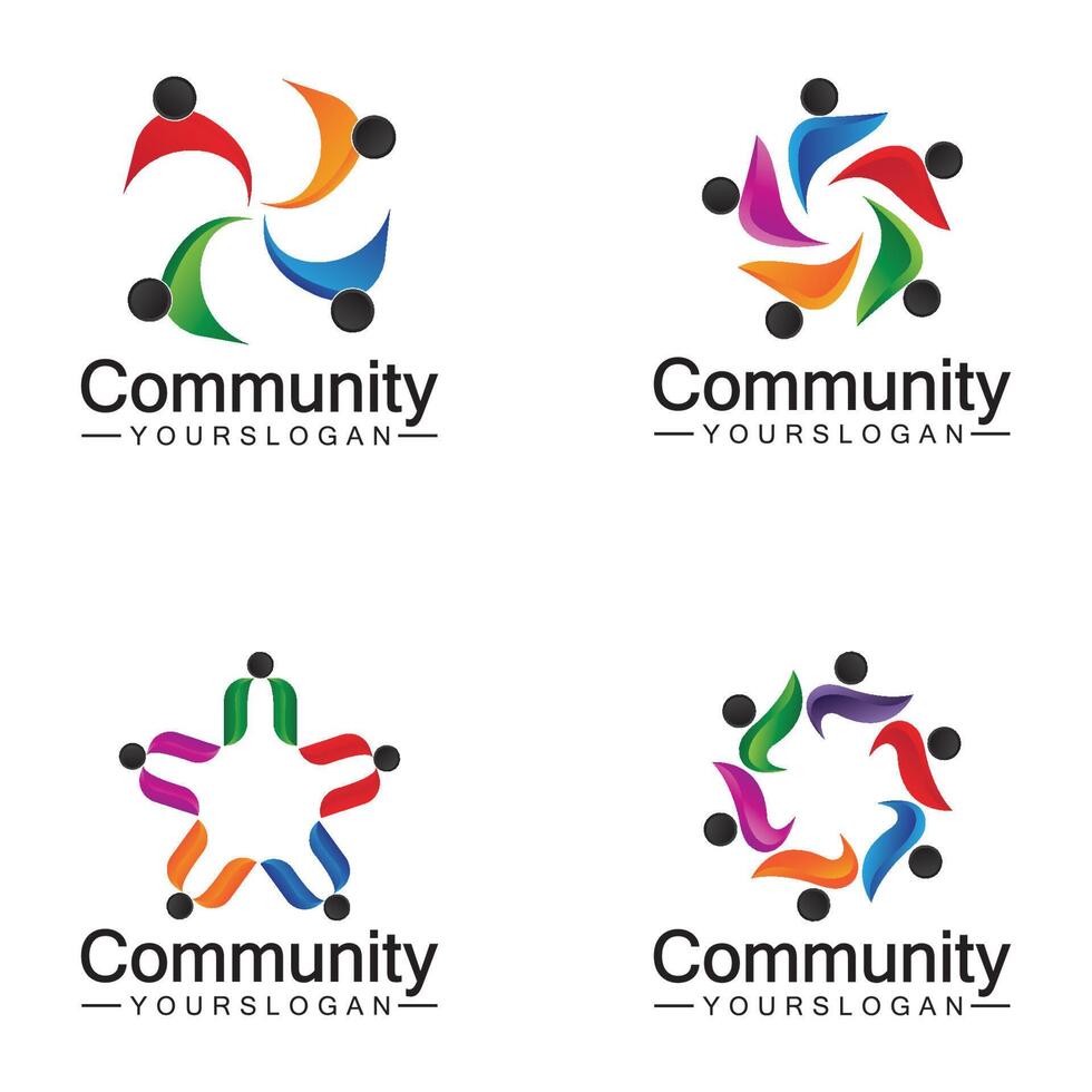 ontwerpsjabloon voor community-logo voor teams of groepen. netwerk en sociaal pictogramontwerp vector