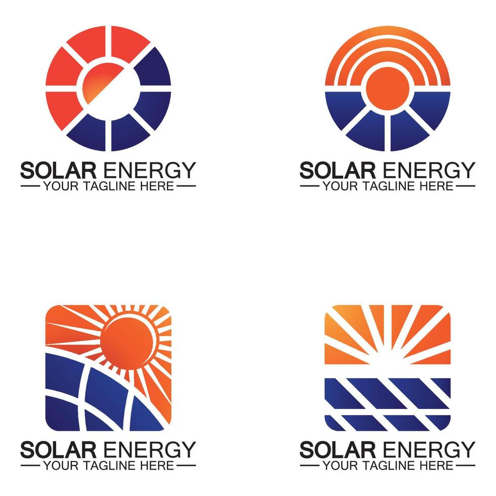 zonne-energie logo ontwerp vector sjabloon