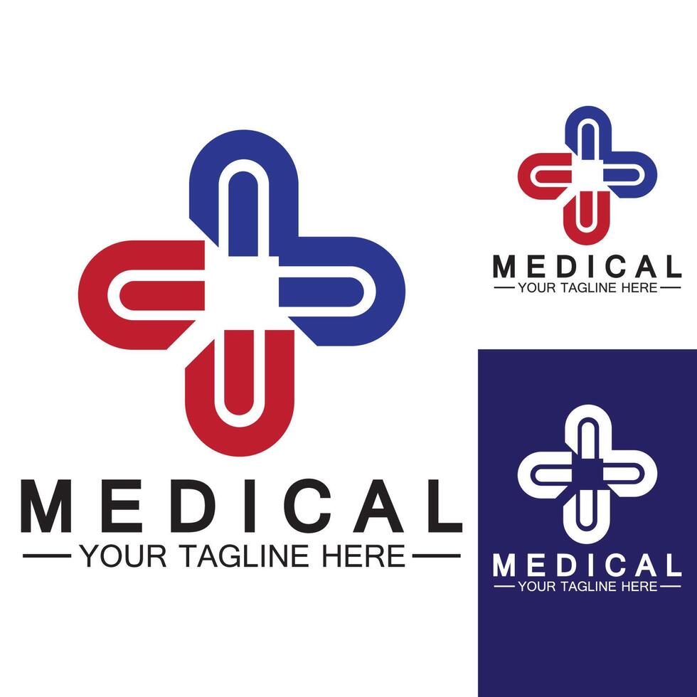 medische kruis en gezondheidsapotheek logo vector sjabloon