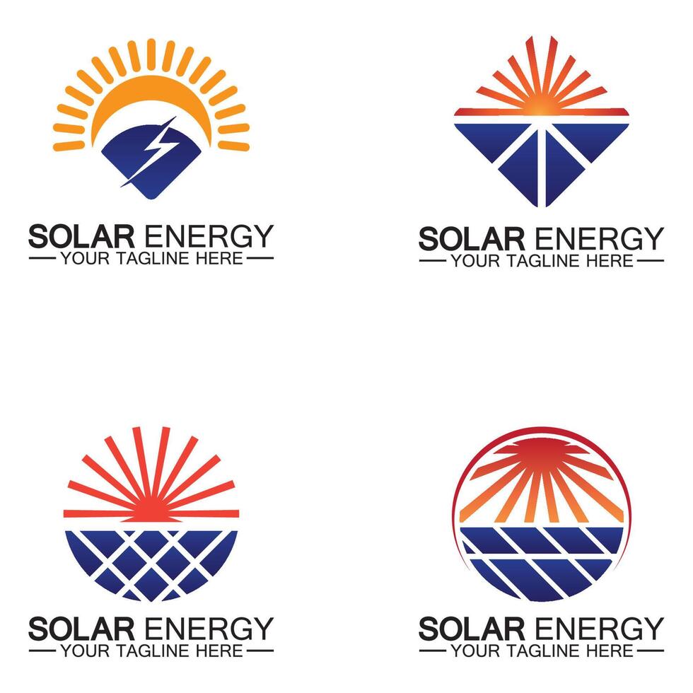 zonne-energie logo ontwerp vector sjabloon