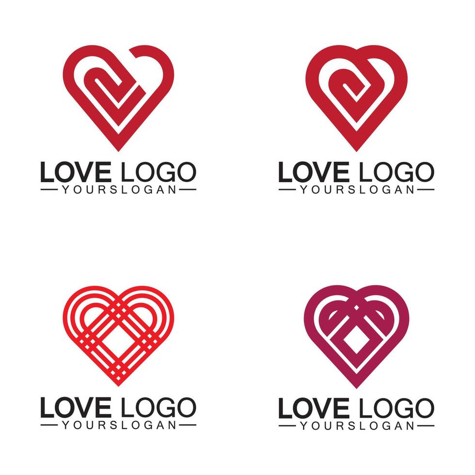 liefde logo ontwerp vector, geometrische haard logo vector, lineaire liefde vector logo concept, hart vorm logo ontwerp-vector