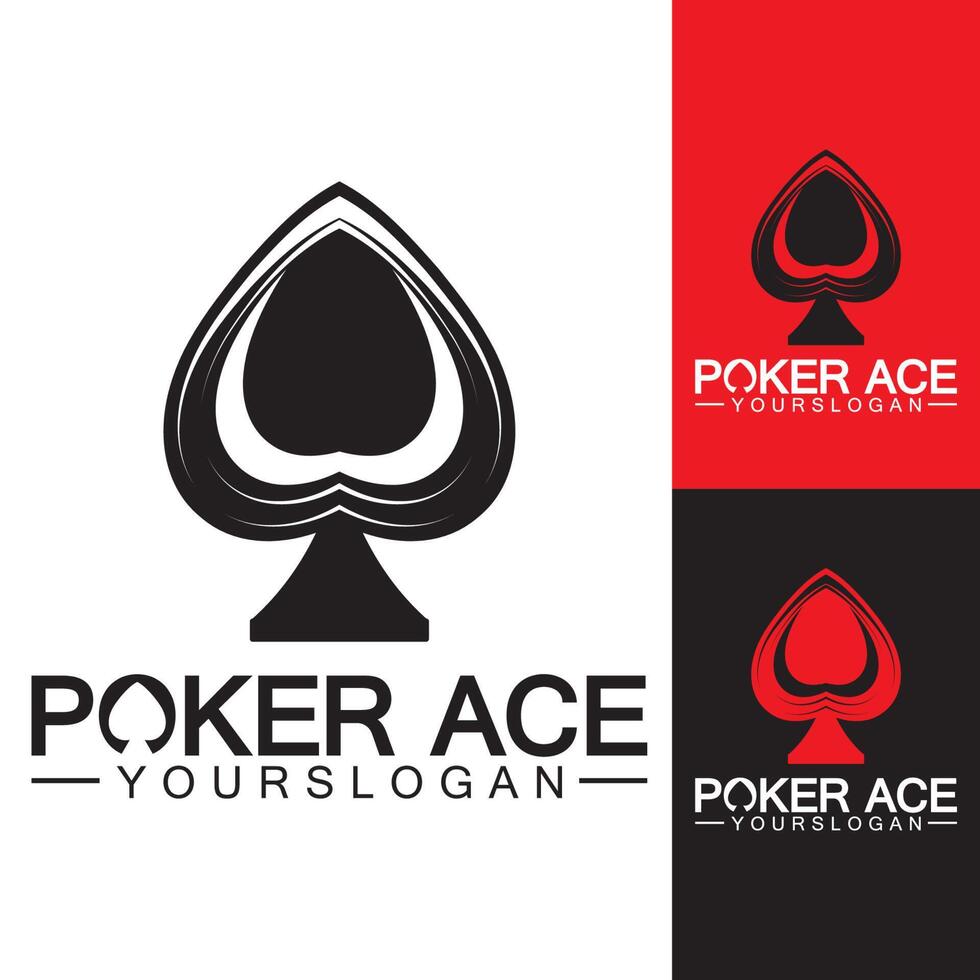 poker ace spade logo-ontwerp voor casinozaken, gokken, kaartspel, speculeren, enz-vector vector