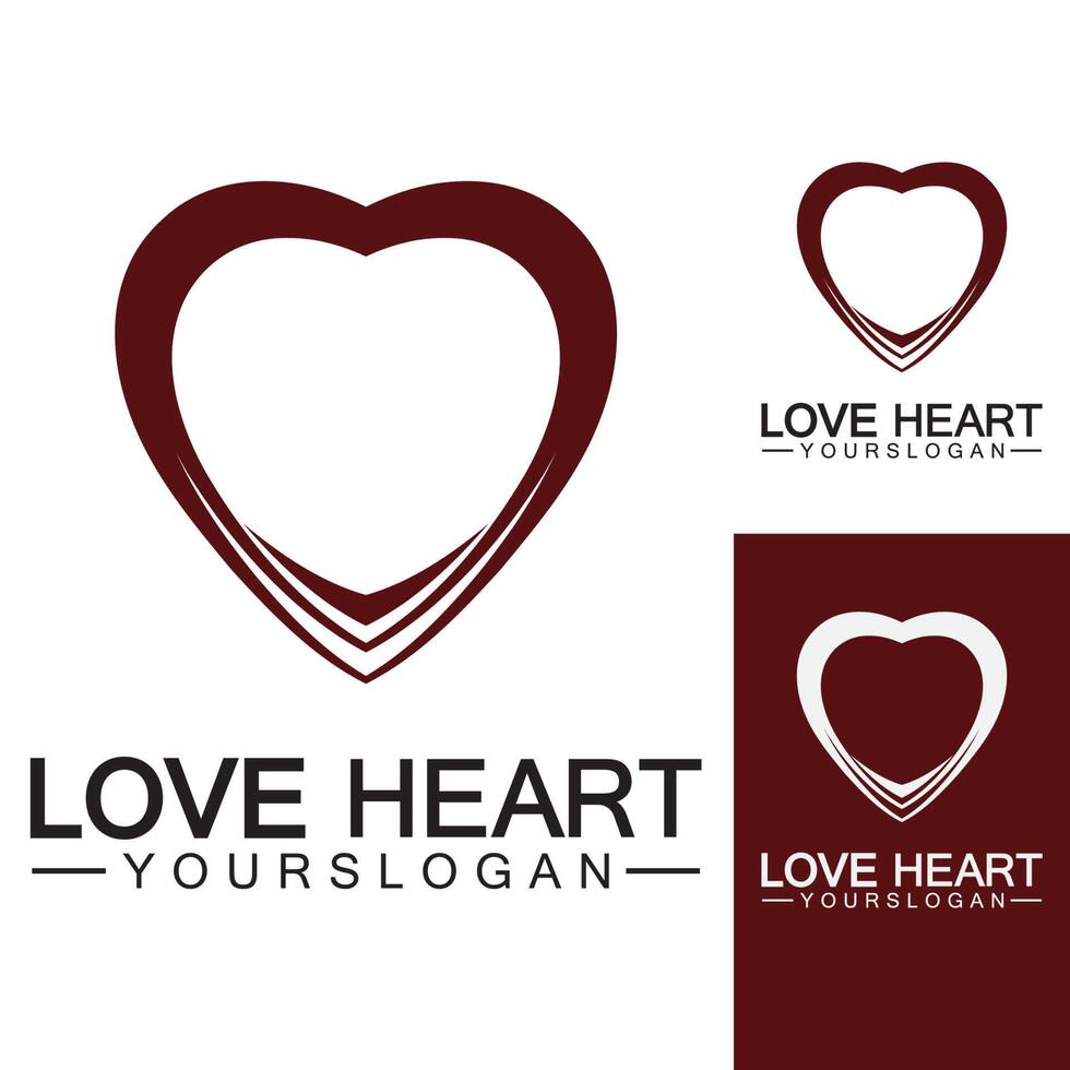 liefde hart logo en symbool vector sjabloon