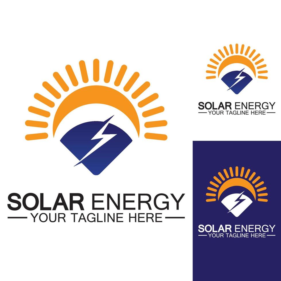zonne-energie logo ontwerp vector sjabloon