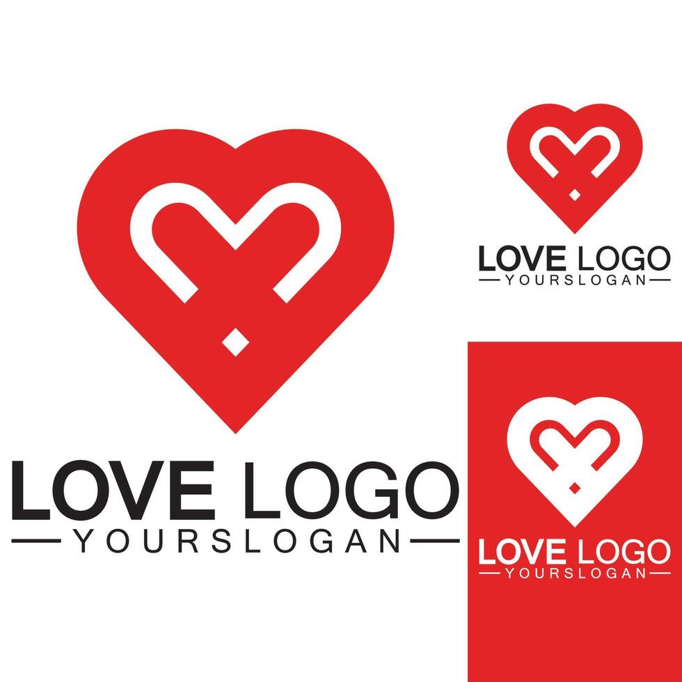 liefde logo ontwerp vector, geometrische haard logo vector, lineaire liefde vector logo concept, hart vorm logo ontwerp-vector