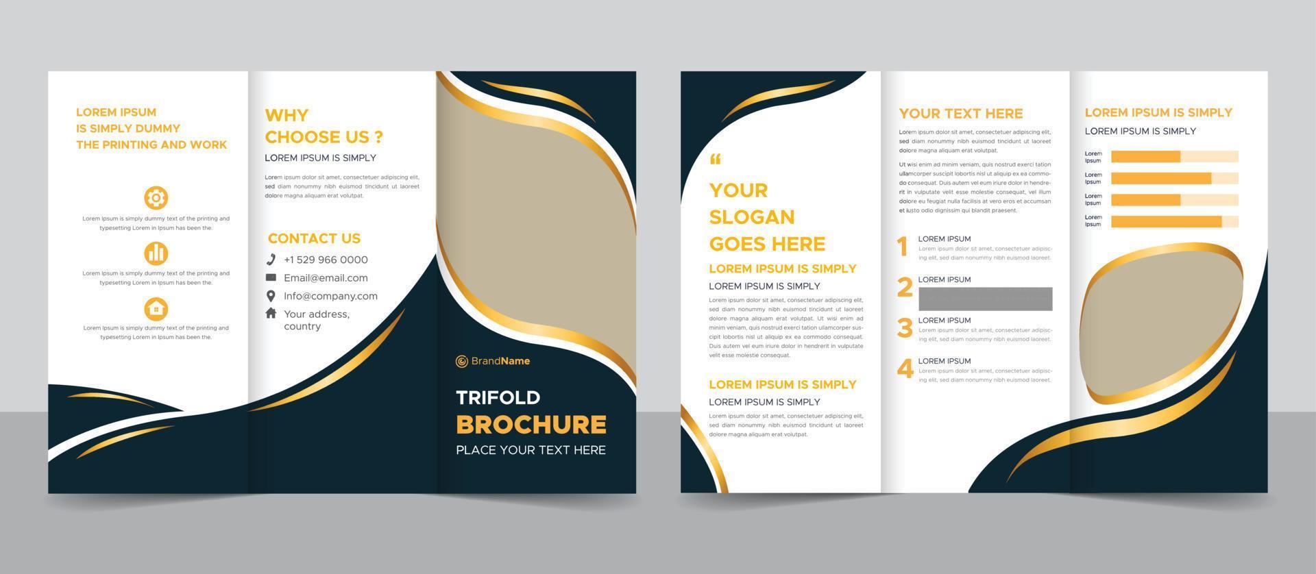 zakelijke moderne en professionele driebladige brochuresjabloon vector