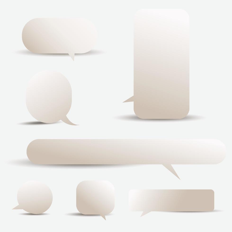 lichtbruine tekstballon vector, papier knippen stijl met arcering, 3d spreken of praten zeepbel, geïsoleerd op een witte achtergrond. vector
