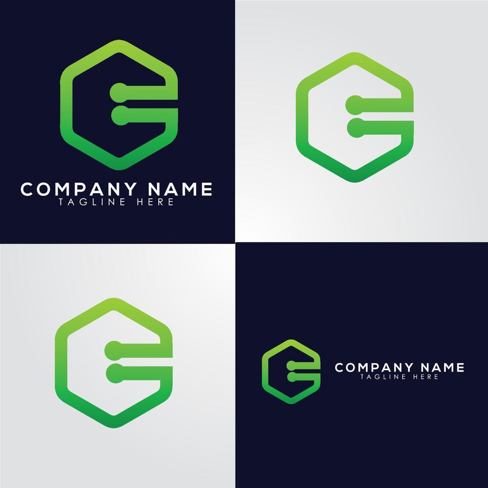 c brief logo ontwerp, technologie logo; vector